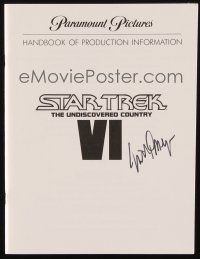 2a251 STAR TREK VI signed production handbook '91 by director Nicholas Meyer!