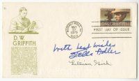 2a492 STELLA ADLER/LILLIAN GISH signed envelope '75 1st day issue envelope for D.W. Griffith!