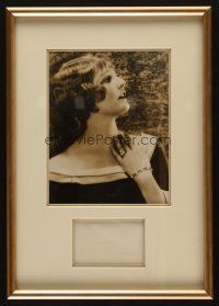2a003 THELMA TODD signed signed 2.5x4 cut album page in 12x17 framed display '30s the sexy star!