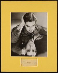 2a204 TYRONE POWER signed album page + 11x14 matted display '40s c/u looking at his reflection!