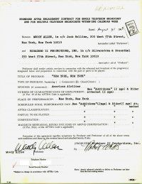 2a225 WOODY ALLEN signed 11-page contract + autograph page '65 four years before he directed movies