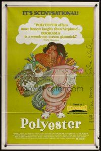 2a099 POLYESTER signed 1sh '81 by John Waters, on a style of the poster he HATED!