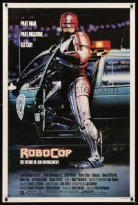 2a081 ROBOCOP signed 1sh '87 by Peter Weller, Paul Verhoeven classic sci-fi!