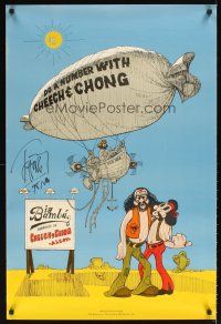 2a041 BIG BAMBU signed 24x36 music poster '72 by Tommy Chong, art of Cheech & Chong by Gruwell!