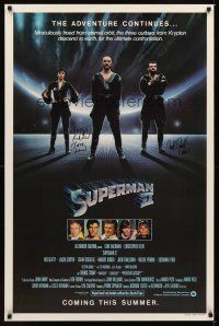 2a082 SUPERMAN II villains teaser signed 1sh '81 by both Margot Kidder AND Jack O'Halloran!