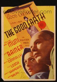 2a248 GOOD EARTH signed mini WC '37 by Luise Rainer, who's w/Asian Paul Muni in Pearl S. Buck story