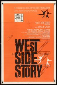2a101 WEST SIDE STORY signed 1sh R63 by Robert Wise, his Academy Award winning classic musical!