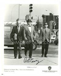 2a268 ART CARNEY signed 8x10 TV still R90s with George Burns & Lee Strasberg from Going in Style!
