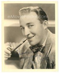 2a273 BING CROSBY signed deluxe 8x10 still '40s great smiling close up smoking pipe!