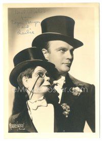 2a414 EDGAR BERGEN signed deluxe 5x7 still '30s with his dummy Charlie McCarthy by Maurice Seymour!