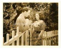 2a297 FRANCES DRAKE signed 8x10 still '35 talking to Clark Williams over fence in Transient Lady!