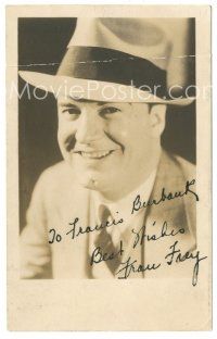 2a416 FRAN FREY signed deluxe 3.5x5.5 still '30s head & shoulders portrait of the jazz saxophonist!