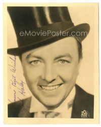 2a418 JACK HALEY signed deluxe 5.5x7 still '40s super close smiling portrait wearing top hat!