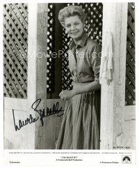 2a333 LAUREN BACALL signed 8x10 still '76 full-length smiling close up from The Shootist!