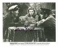 2a861 LAUREN BACALL signed 8x10 REPRO still '90s w/ Humphrey Bogart & Brennan in To Have & Have Not
