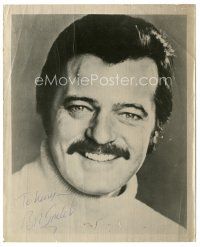 2a364 ROBERT GOULET signed 8x10 still '70s great head & shoulders portrait of the singer!