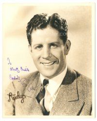 2a378 RUDY VALLEE signed deluxe 8x10 still '40s head & shoulders smiling portrait by M. Marigold!