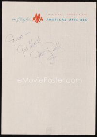 2a223 JANE RUSSELL signed letterhead + 4x5 REPRO still '61 can be framed together!