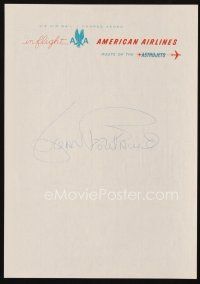 2a221 JOAN FONTAINE signed letterhead + 3x4 REPRO still '61 can be framed together!