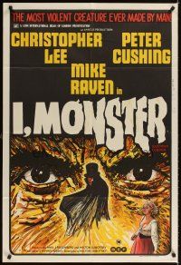 2b336 I, MONSTER Aust 1sh '71 Christopher Lee & Peter Cushing in a Dr. Jekyll & Mr. Hyde story!