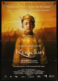 2b340 KUNDUN Aust 1sh '97 Martin Scorsese, the 14th Dalai Lama of Tibet, China!