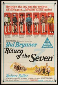 2b351 RETURN OF THE SEVEN Aust 1sh '66 Yul Brynner reprises his role as master gunfighter!