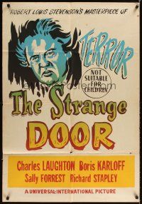 2b363 STRANGE DOOR Aust 1sh '51 Charles Laughton, Sally Forrest, Boris Karloff!