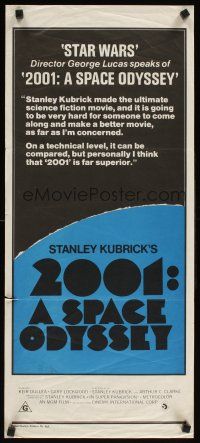 2b372 2001: A SPACE ODYSSEY Aust daybill R78 George Lucas says it's better than Star Wars!