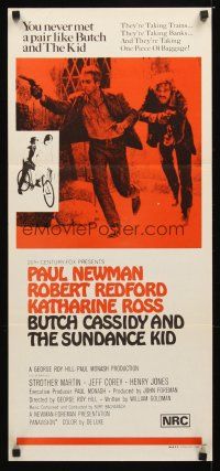 2b394 BUTCH CASSIDY & THE SUNDANCE KID Aust daybill R70s Paul Newman, Robert Redford, Katharine Ross