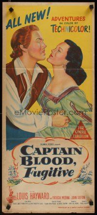 2b399 CAPTAIN PIRATE Aust daybill '53 Louis Hayward, Patricia Medina, sequel to Captain Blood!