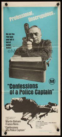 2b423 CONFESSIONS OF A POLICE CAPTAIN Aust daybill '71 Damiano Damiani, professional, unscrupulous