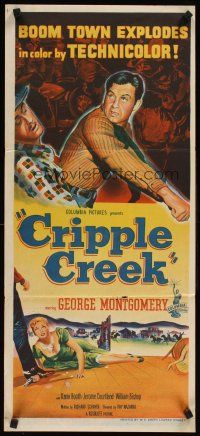 2b429 CRIPPLE CREEK Aust daybill '52 George Montgomery, Karin Booth, Jerome Courtland!