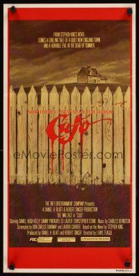 2b434 CUJO Aust daybill '83 Stephen King, artwork of bloody fence & house by Robert Tanenbaum!
