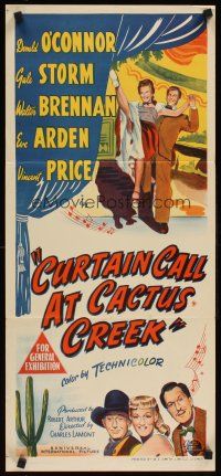 2b436 CURTAIN CALL AT CACTUS CREEK Aust daybill '50 Donald O'Connor, Gale Storm, western frontier!