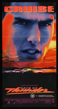 2b441 DAYS OF THUNDER Aust daybill '90 close image of angry NASCAR race car driver Tom Cruise!