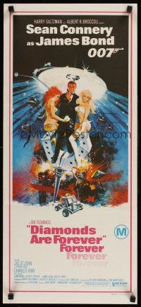 2b453 DIAMONDS ARE FOREVER Aust daybill '71 art of Connery as James Bond by Robert McGinnis!