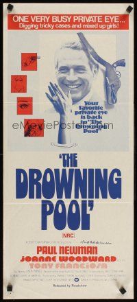 2b464 DROWNING POOL Aust daybill '75 cool image of Paul Newman as private eye Lew Harper!