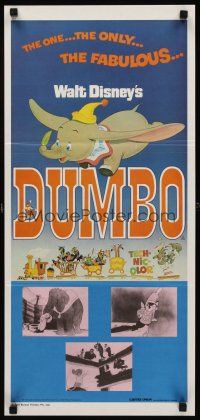 2b467 DUMBO Aust daybill R76 colorful art from Walt Disney circus elephant classic!
