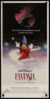 2b483 FANTASIA Aust daybill R82 great different art of Mickey Mouse, Disney musical classic!