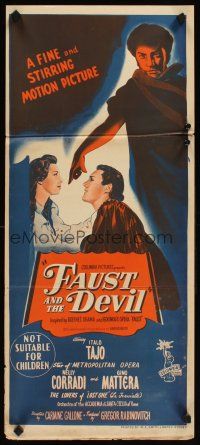 2b486 FAUST & THE DEVIL Aust daybill '50 La Leggenda di Faust, sold his soul for love of a maiden!