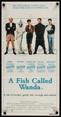 2b494 FISH CALLED WANDA Aust daybill '88 John Cleese, Curtis, Kline & Palin in police line up!