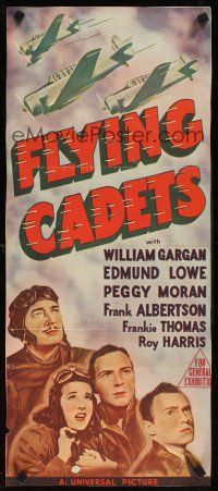 2b498 FLYING CADETS Aust daybill '41 William Gargan, Edmund Lowe, cool artwork of airplanes!