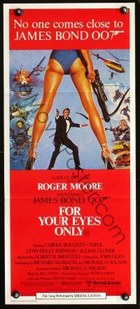 2b503 FOR YOUR EYES ONLY Aust daybill '81 no one comes close to Roger Moore as James Bond 007!