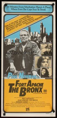 2b505 FORT APACHE THE BRONX Aust daybill '81 Paul Newman, Edward Asner & Ken Wahl as NYC cops!