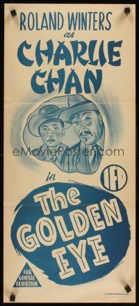 2b518 GOLDEN EYE Aust daybill '48 Mantan Moreland, Roland Winters as Charlie Chan!