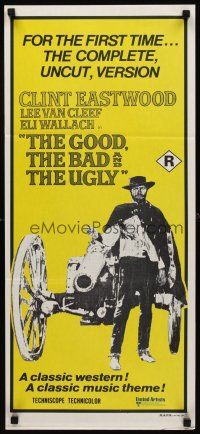 2b522 GOOD, THE BAD & THE UGLY Aust daybill R70s Clint Eastwood, Lee Van Cleef, Sergio Leone!
