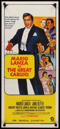 2b528 GREAT CARUSO Aust daybill R68 artwork of Mario Lanza & with pretty Ann Blyth!