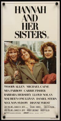 2b539 HANNAH & HER SISTERS Aust daybill '86 Woody Allen, Mia Farrow, Carrie Fisher, Hershey