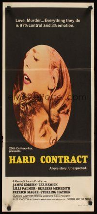 2b540 HARD CONTRACT Aust daybill '69 sexy close-up romantic image of James Coburn & Lee Remick!