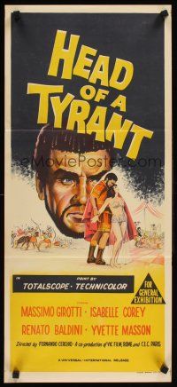 2b544 HEAD OF A TYRANT Aust daybill '60 story of brute force crushed by softness of beautiful girl